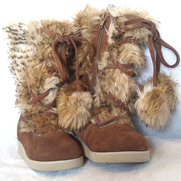 Joyfolie Belinda fur and suede toddler boots - Picture 3 of 7